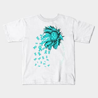 Bone Tumor Awareness - Sunflower ribbon flowers fall Kids T-Shirt